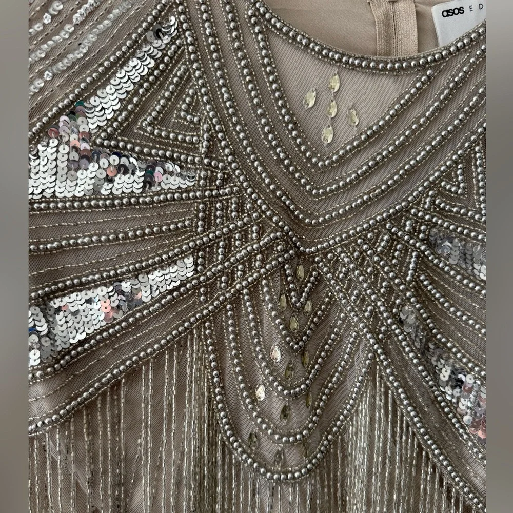ASOS EDITION placement sequin and fringe top co-ord - Picture 6 of 7